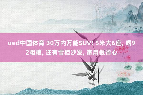 ued中国体育 30万内万能SUV! 5米大6座， 喝92粗粮， 还有雪柜沙发， 家用很省心