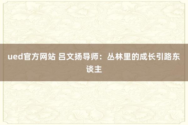 ued官方网站 吕文扬导师：丛林里的成长引路东谈主