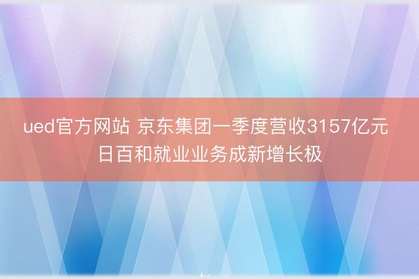 ued官方网站 京东集团一季度营收3157亿元 日百和就业业务成新增长极