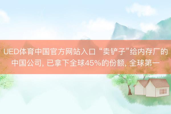 UED体育中国官方网站入口 “卖铲子”给内存厂的中国公司， 已拿下全球45%的份额， 全球第一