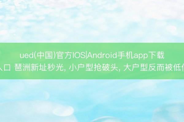 ued(中国)官方IOS|Android手机app下载入口 琶洲新址秒光， 小户型抢破头， 大户型反而被低估