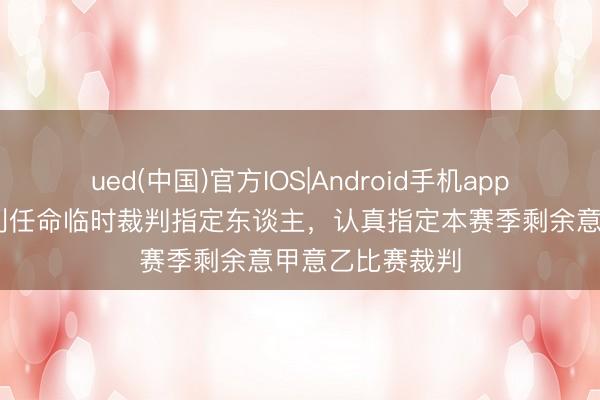 ued(中国)官方IOS|Android手机app下载入口 意大利任命临时裁判指定东谈主，认真指定本赛季剩余意甲意乙比赛裁判