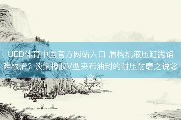 UED体育中国官方网站入口 盾构机液压缸露馅难根治? 谈氟橡胶V型夹布油封的耐压耐磨之说念