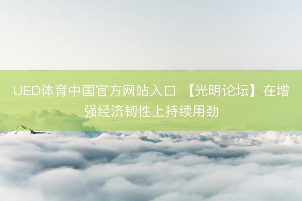 UED体育中国官方网站入口 【光明论坛】在增强经济韧性上持续用劲