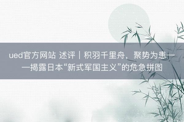 ued官方网站 述评｜积羽千里舟，聚势为患——揭露日本“新式军国主义”的危急拼图
